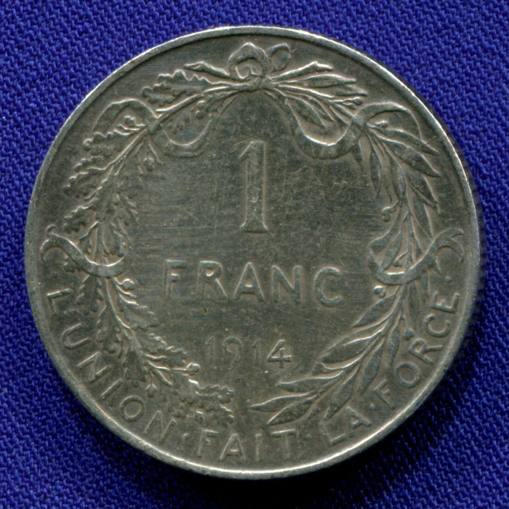 Бельгия 1 франк 1914 aUNC  - 1