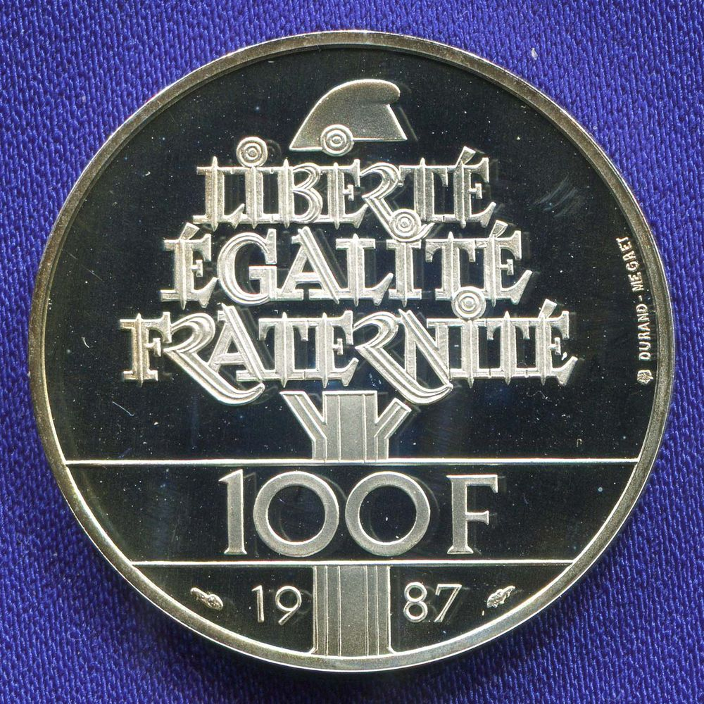 Франция 100 франков 1987 Proof 230 лет со дня рождения Жильбера Ла Файета  - 1