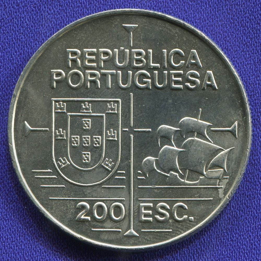 Португалия 200 эскудо 1992 UNC 450 лет открытию Калифорнии  - 1