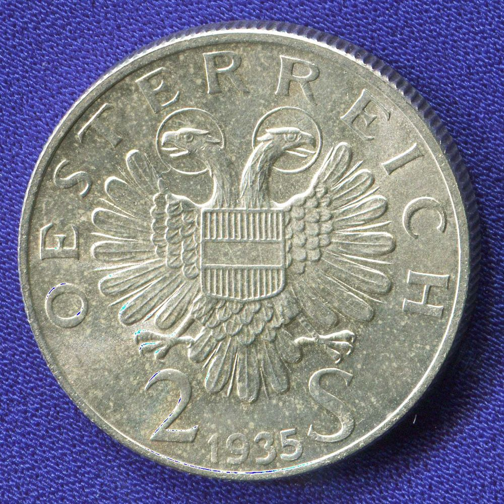 Австрия 2 шиллинга 1935 UNC 25 лет со дня смерти Карла Люгера  - 1