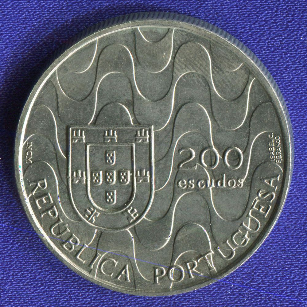 Португалия 200 эскудо 1990 UNC Председательство Португалии в Евросоюзе  - 1
