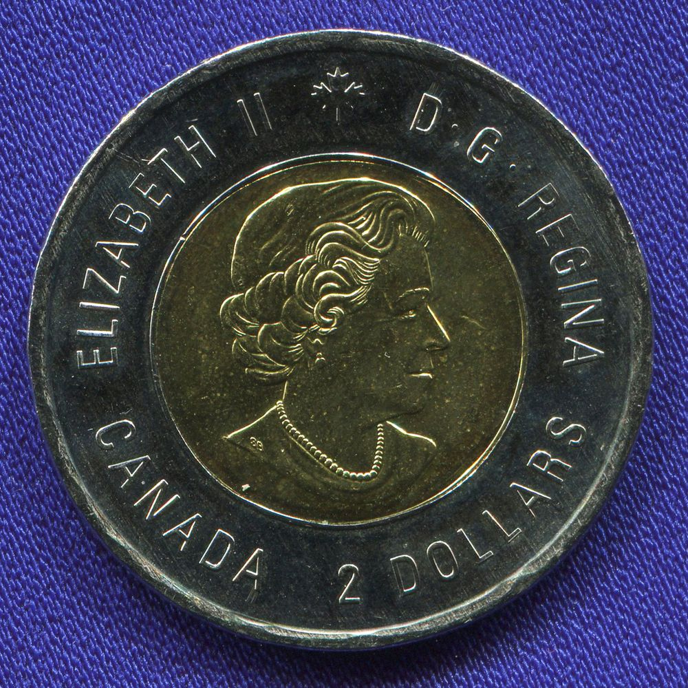 Канада 2 доллара 2018 UNC 100 лет со дня окончания Первой Мировой войны, Цветное покрытие  - 1