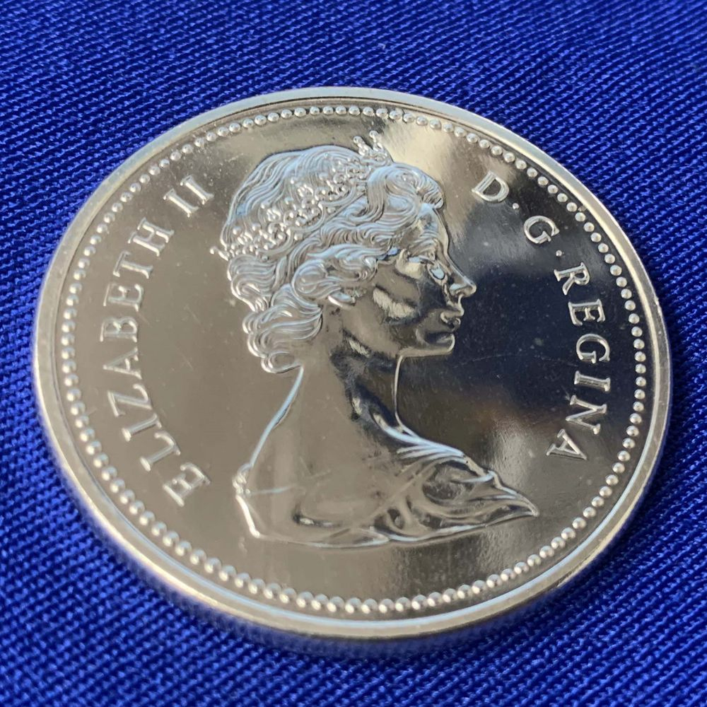 Канада 1 доллар 1975 UNC 100 лет городу Калгари  - 3