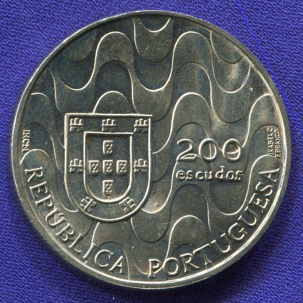 Португалия 200 эскудо 1992 UNC Председательство Португалии в Евросоюзе  - 1