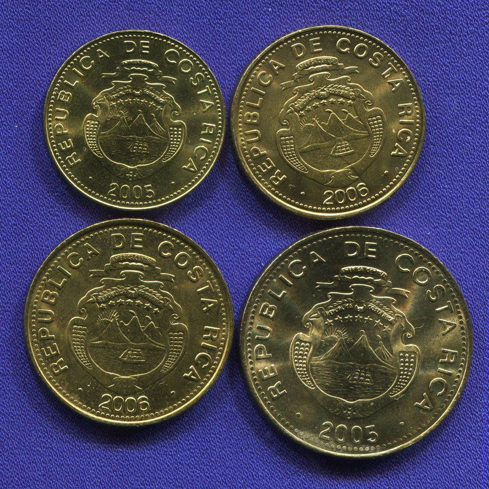 Коста-Рика Набор монет 2005-2006 В наборе 4 монеты, номиналом 25,50,10,500 колонов  - 1