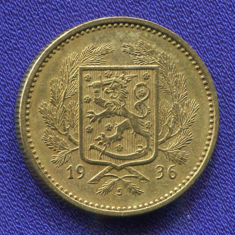 Финляндия 5 марок 1936 UNC  - 1