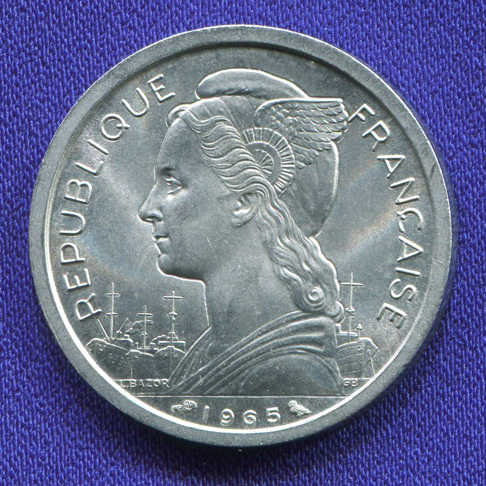 Французское Сомали 2 франка 1965 UNC  - 1