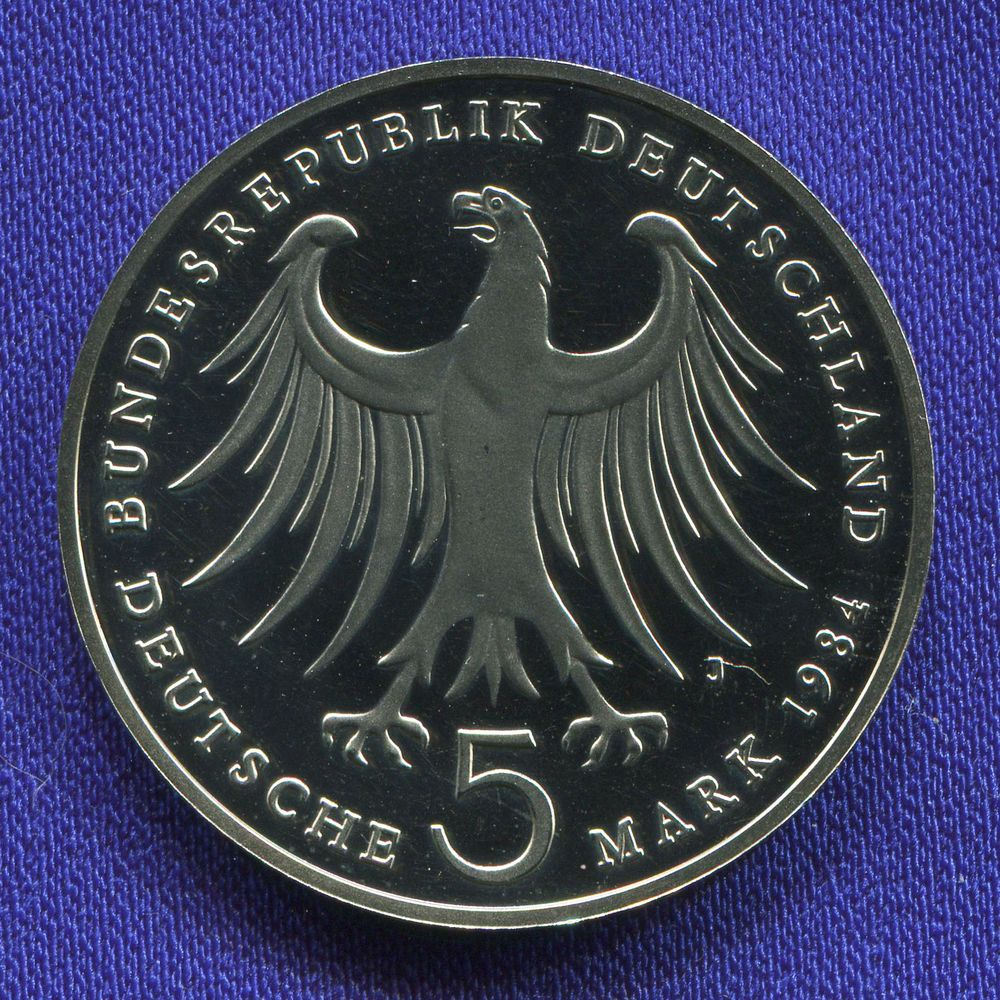 ФРГ 5 марок 1984 Proof 175 лет со дня рождения Феликса Мендельсона  - 1