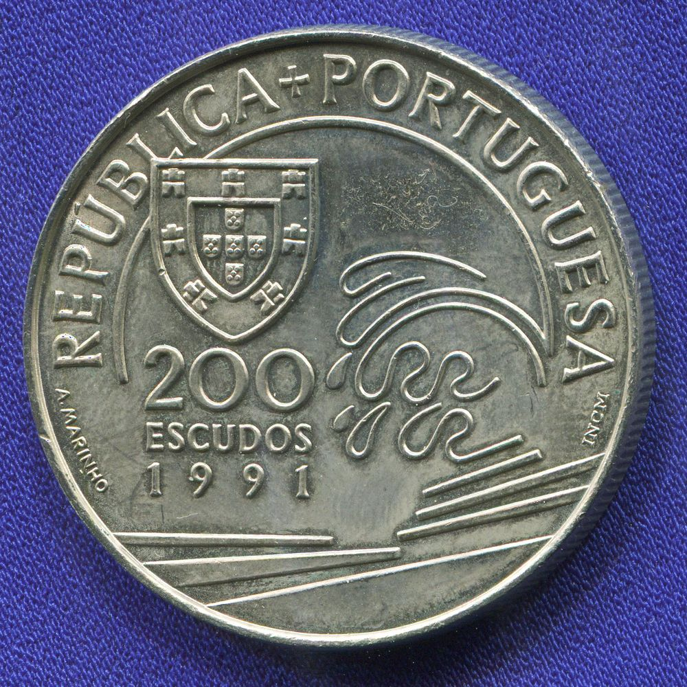 Португалия 200 эскудо 1991 UNC Христофор Колумб в Португалии  - 1
