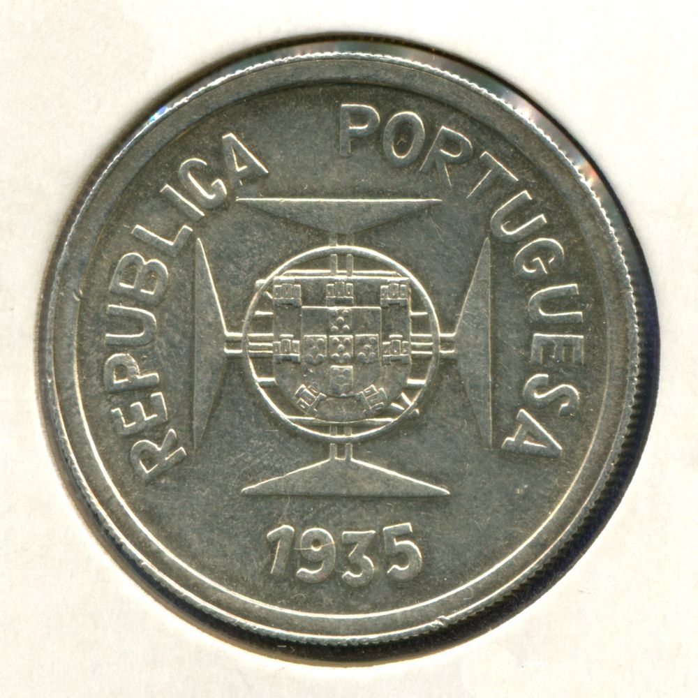 Португальская Индия 1 рупия 1935 aUNC  - 1