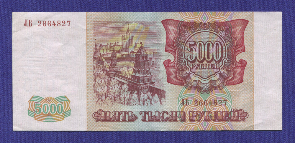 Россия 5000 рублей 1994 образца 1993  / XF - 1