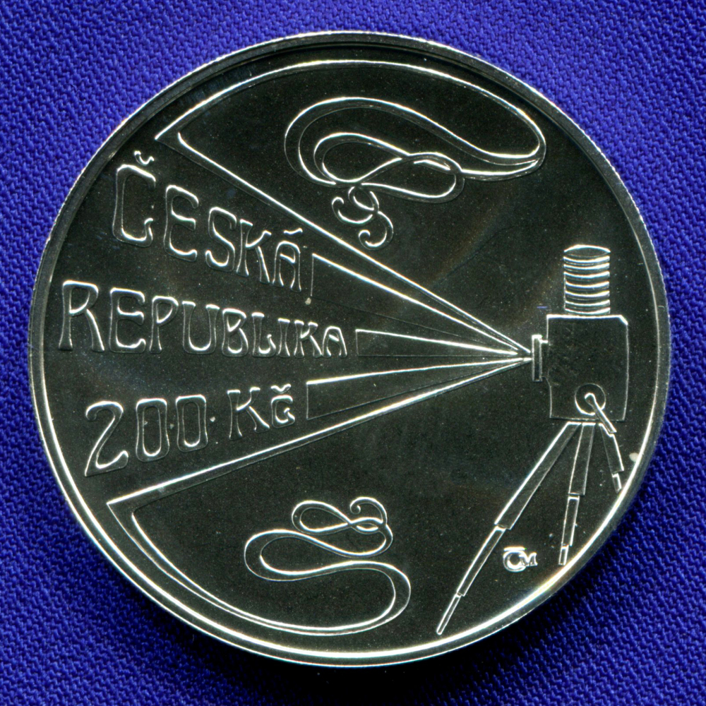 Чехия 200 крон 2008 UNC 150-летие Виктора Понрепо  - 1