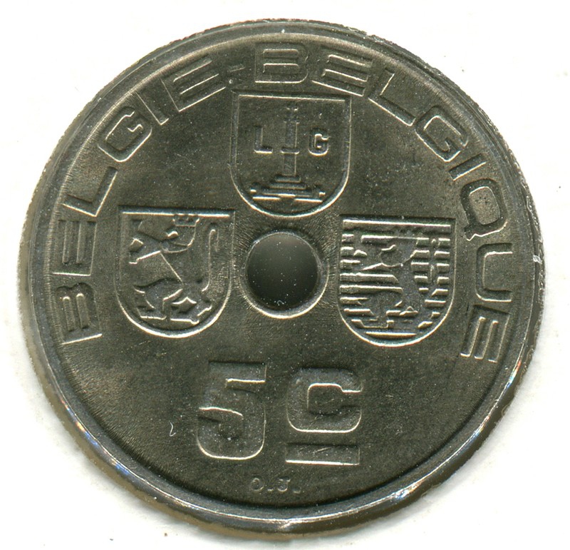 Бельгия 5 сантимов 1940 #111 aUNC - 1