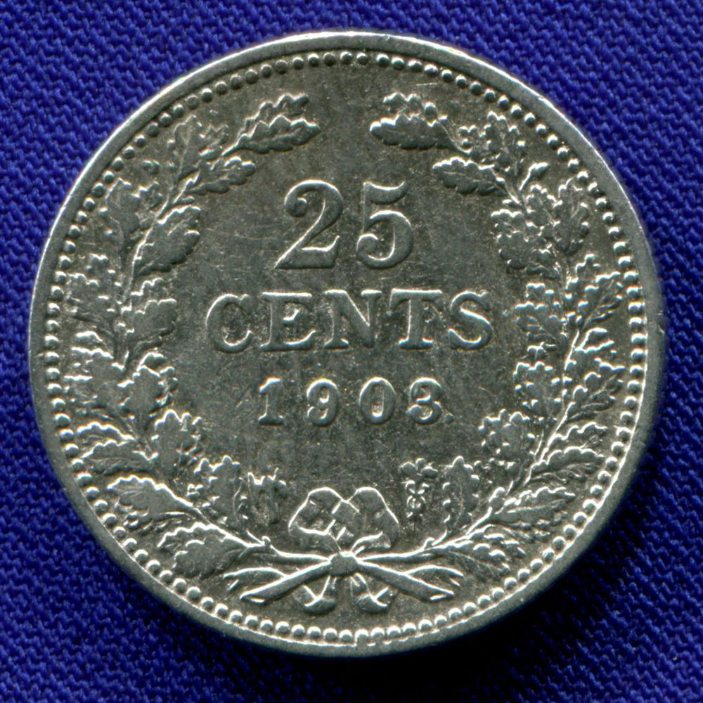 Нидерланды 25 центов 1903 F  - 1