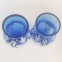 Набор из 2 ваз. Синее стекло, ручная роспись, 30-40е гг. - 2