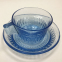 Чайная пара 2-я половина XX века, синее (голубое) стекло. (2 пары) - 3