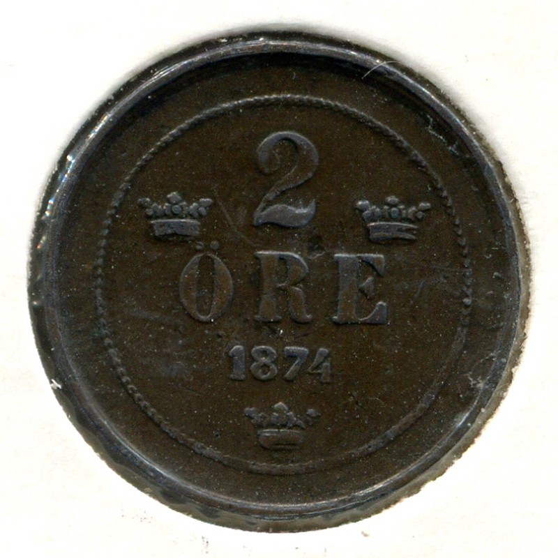 Швеция 2 эйре 1874 #735