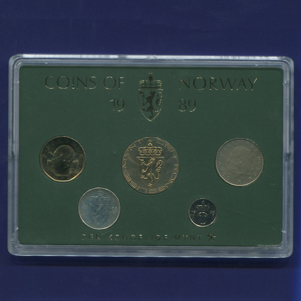 Норвегия набор - 4 монеты+жетон 1989 UNC - 29386