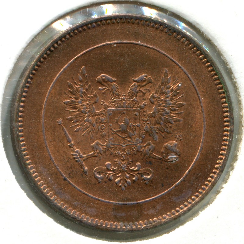 Финляндия 5 пенни 1917 #17 BU