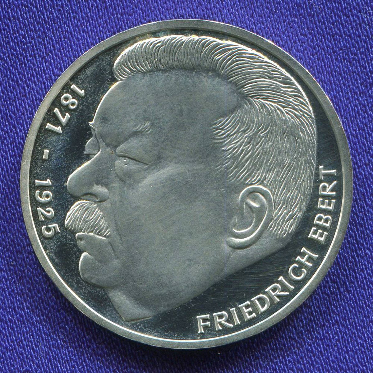 ФРГ 5 марок 1975 Proof 50 лет со дня смерти Фридриха Эберта  - 37452