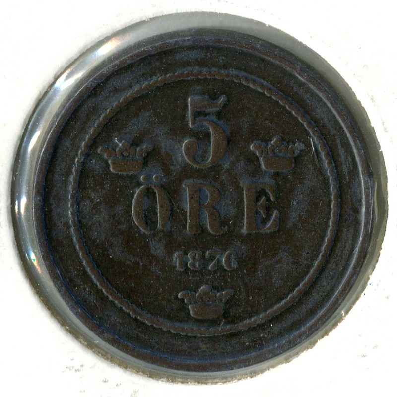 Швеция 5 эйре 1876 #736 - 2458