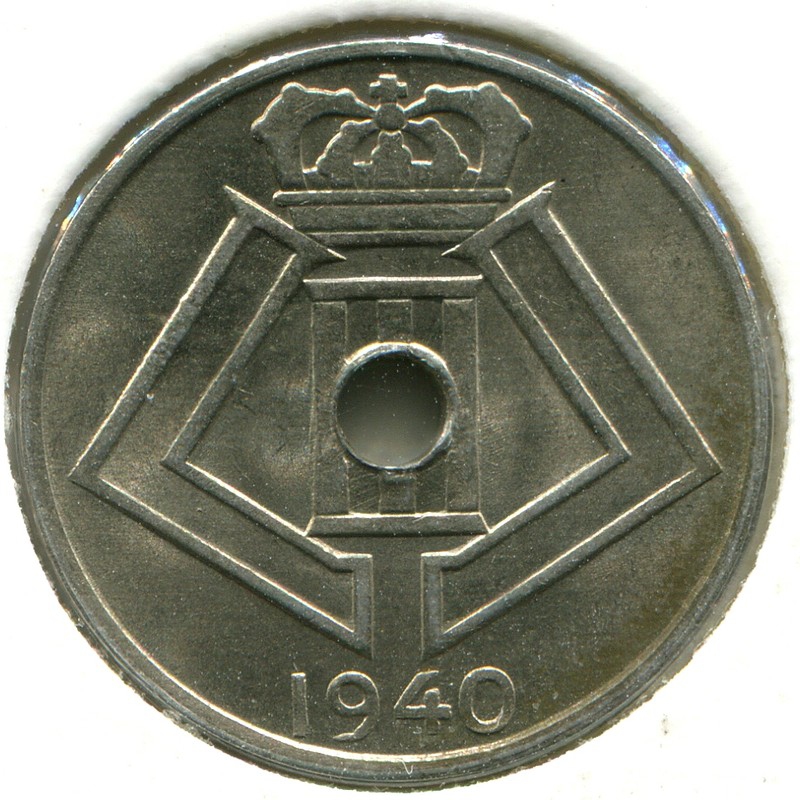 Бельгия 5 сантимов 1940 #111 aUNC