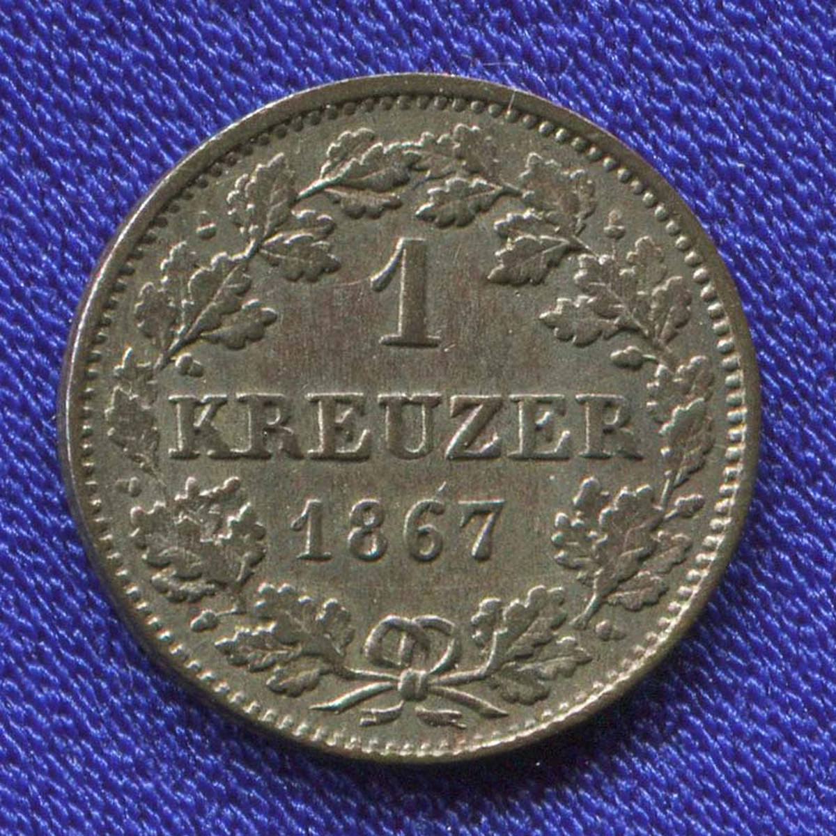Германия/Гессе - Дармштад 1 крейцер 1867 XF 