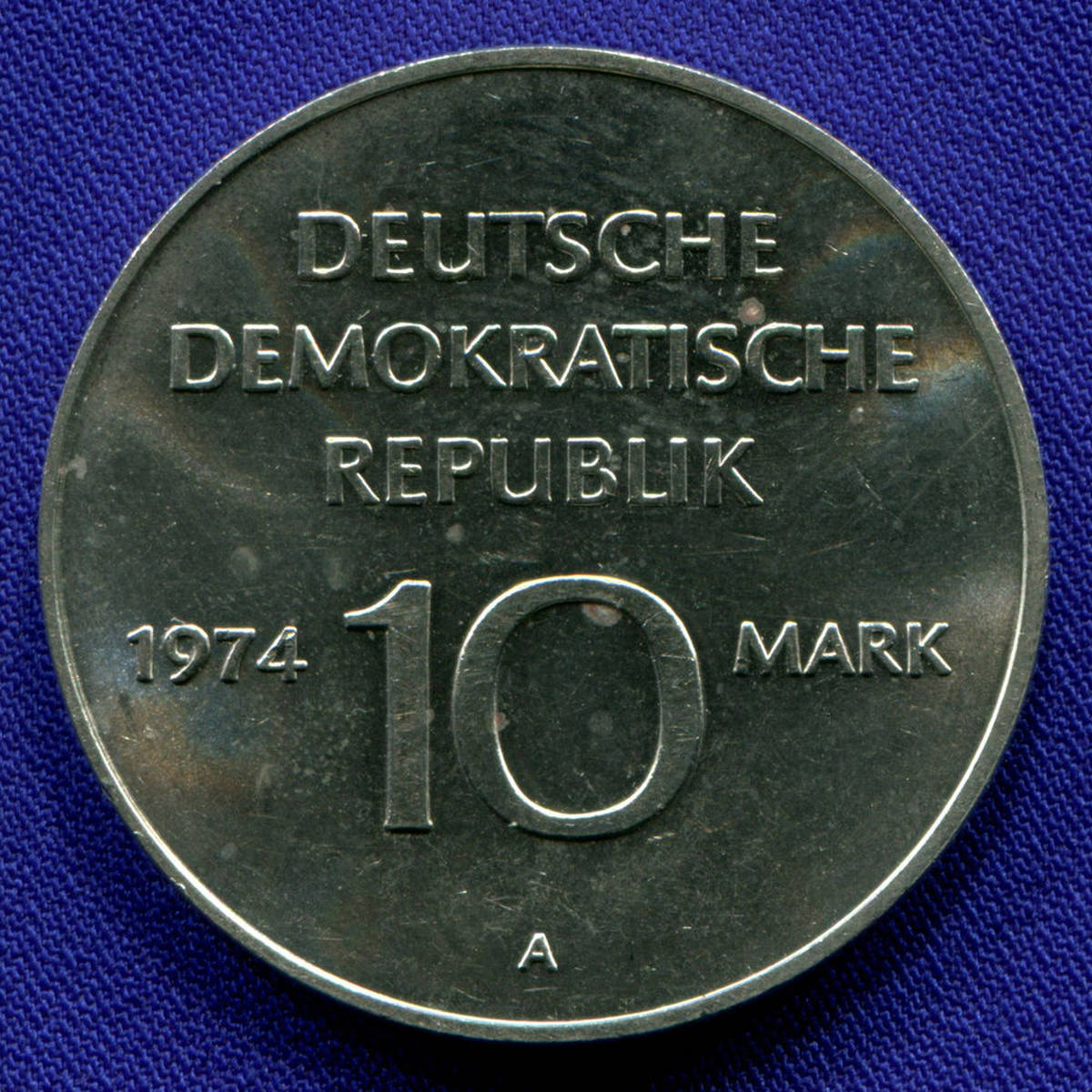 ГДР 10 марок 1974 aUNC 25 лет образования ГДР 