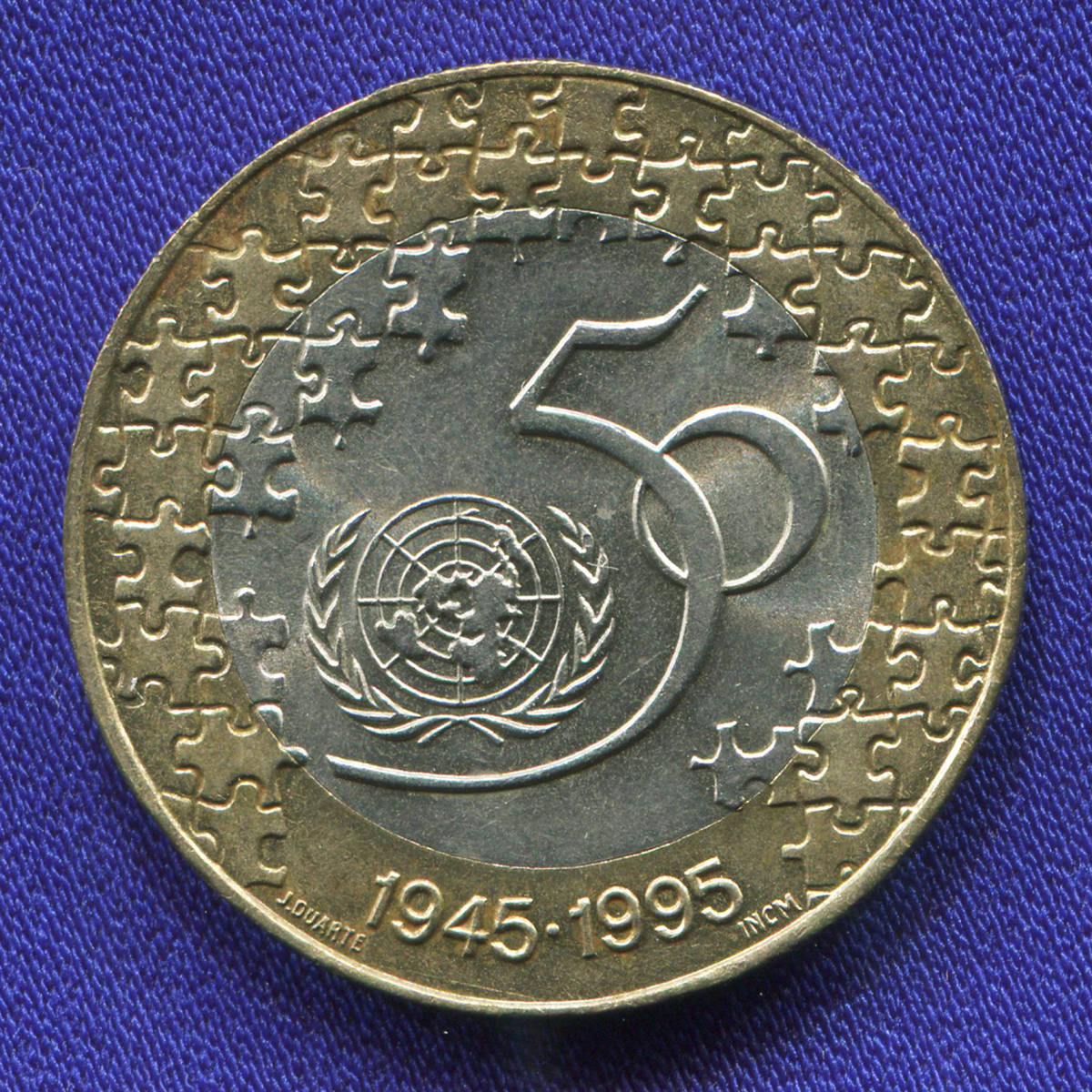 Португалия 200 эскудо 1995 aUNC 50 лет ООН  - 35709