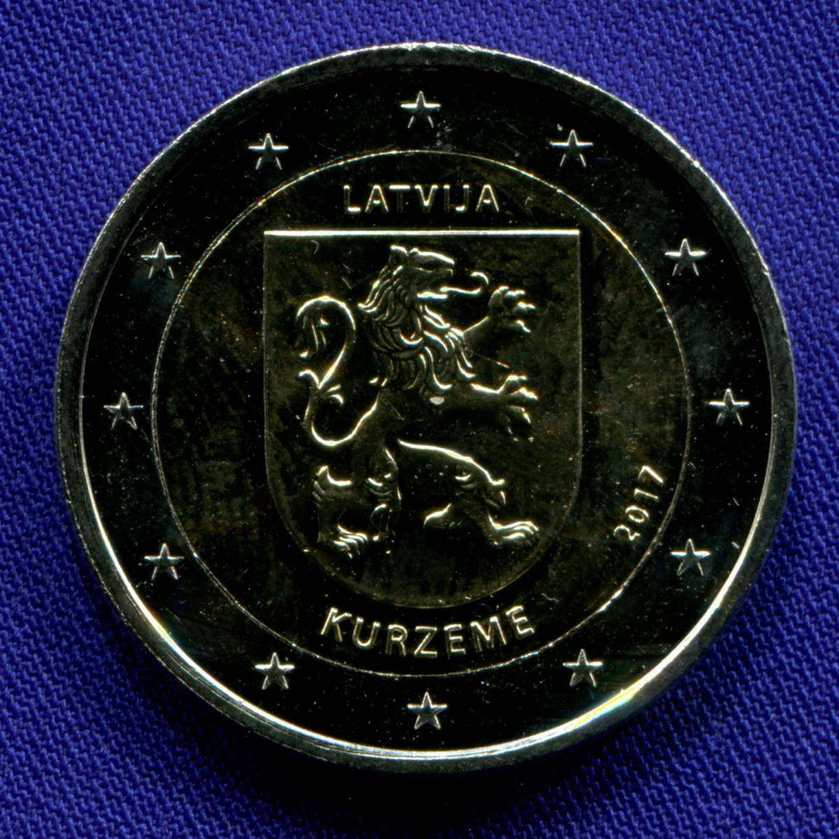 Латвия 2 евро 2017 UNC Историческая область Курземе 