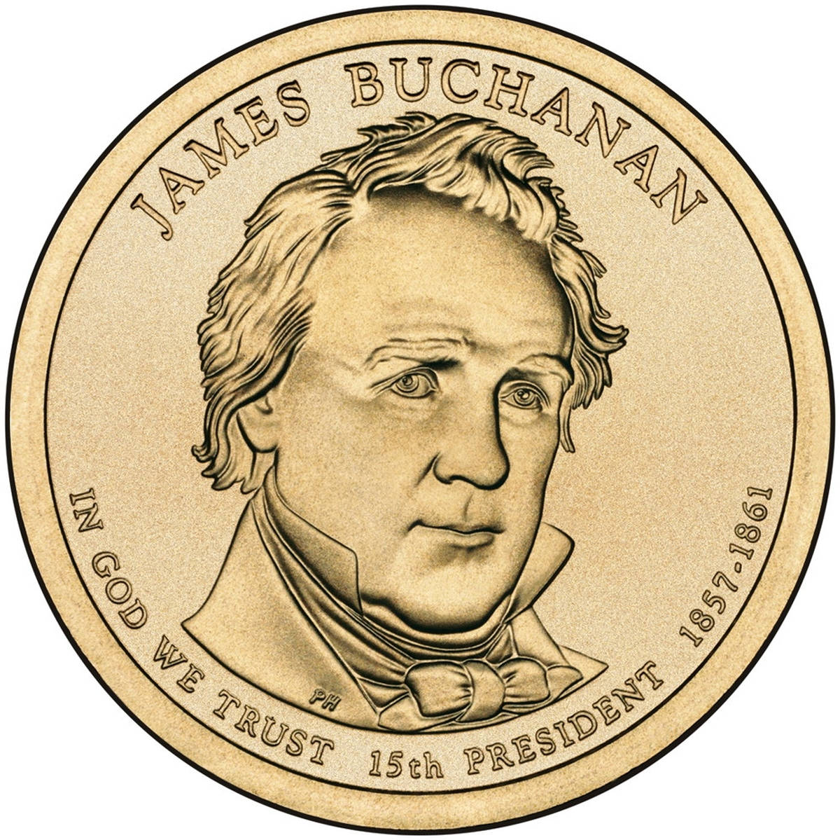 США 1 доллар 2010 года президент №15 Джеймс Бьюкенен