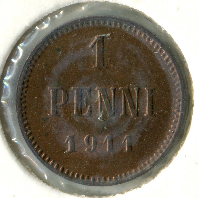 Финляндия 1 пенни 1911 #13