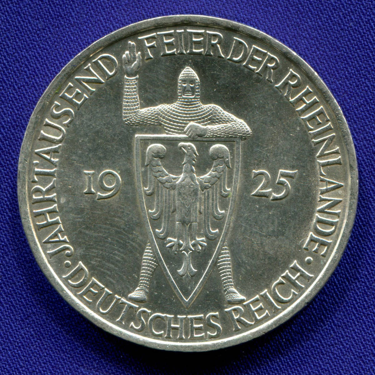 Германия/Веймарская республика 5 марок 1925 aUNC Тысячелетие Рейнской области (Рейнланд) - 31942