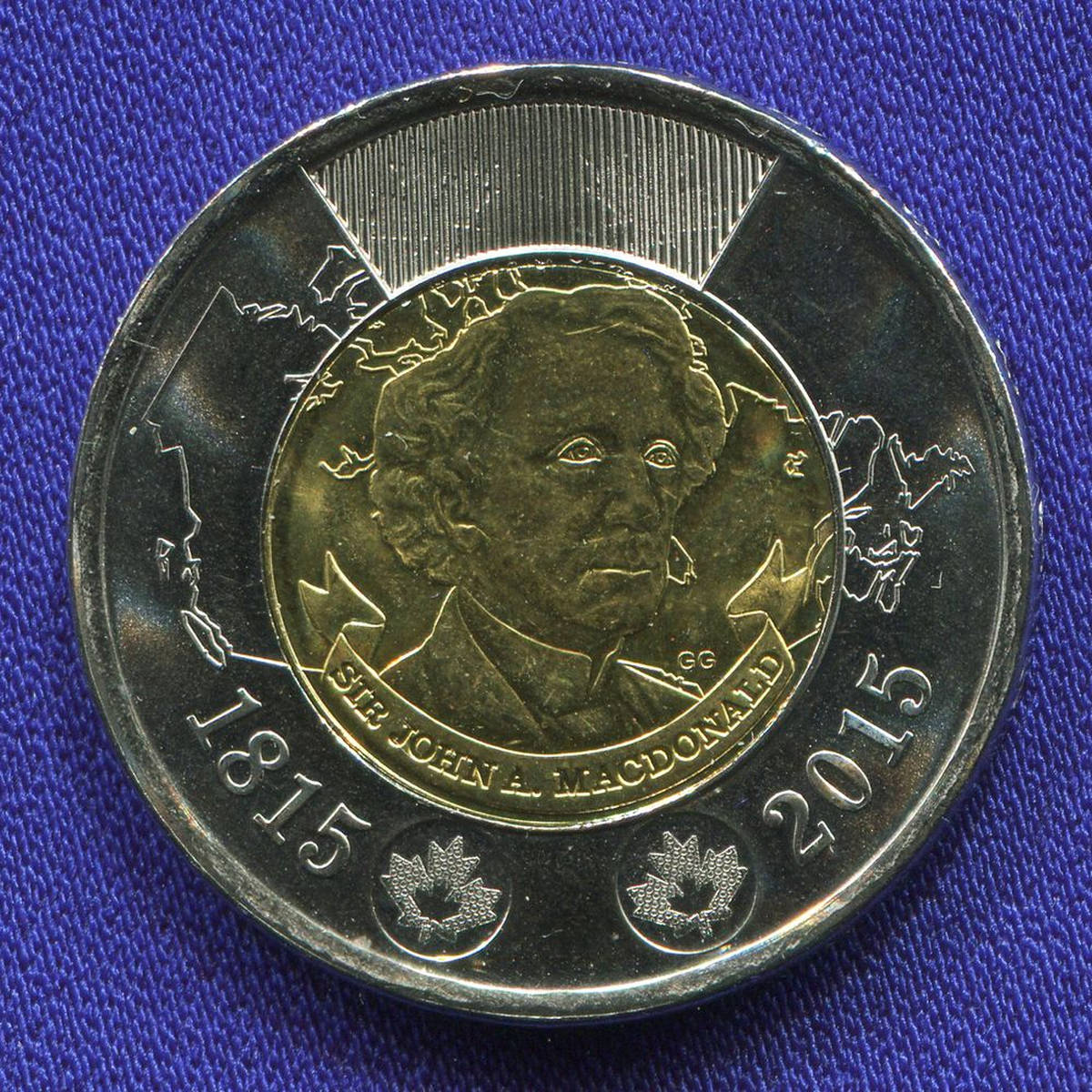 Канада 2 доллара 2015 UNC 200 лет со дня рождения Джона Макдональда  - 36369