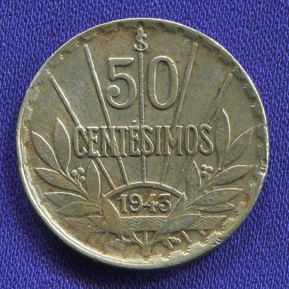 Уругвай 50 сентезимо 1943 aUNC  - 38866