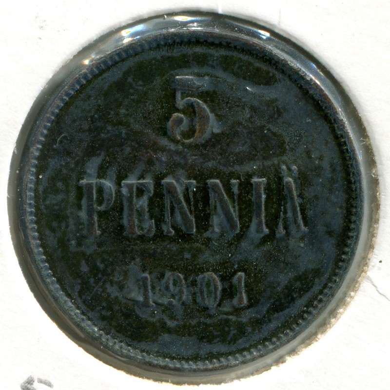 Финляндия 5 пенни 1901 #15 - 2329
