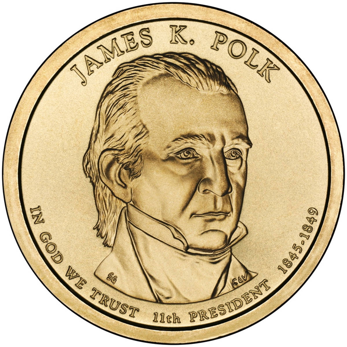 США 1 доллар 2009 года президент №11 Джеймс Полк