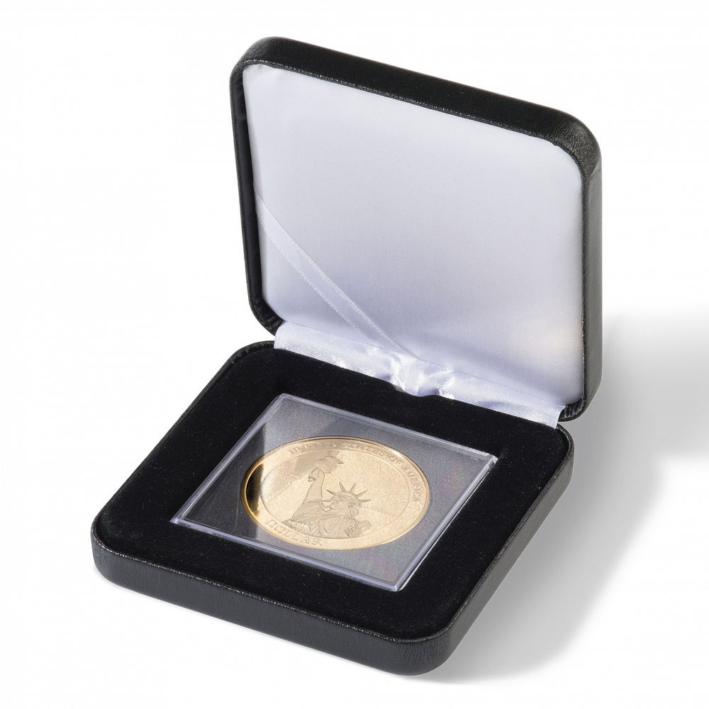 Коробка Leuchtturm для 1 монеты в капсуле Quadrum (Черная) - 35997