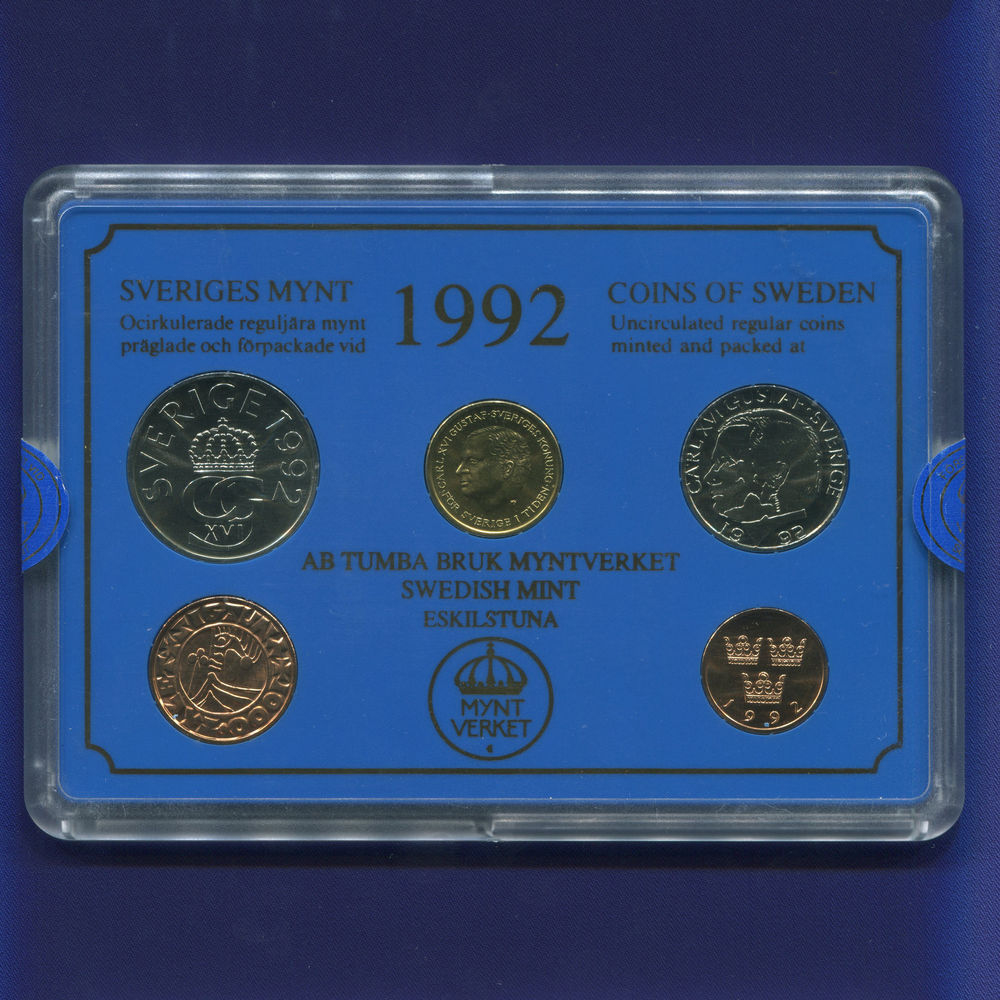Швеция набор - 4 монеты+жетон 1992 UNC - 29361