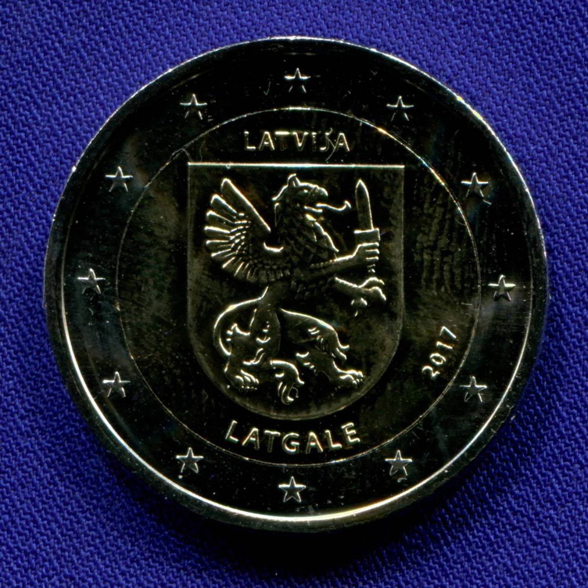 Латвия 2 евро 2017 UNC Историческая область Латгале  - 18628