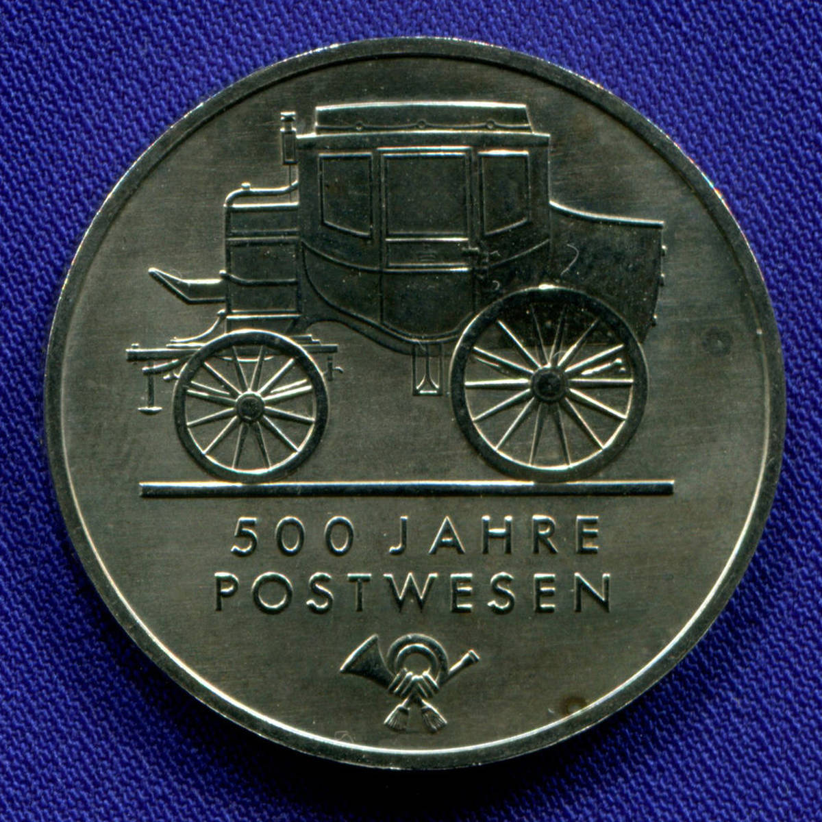 ГДР 5 марок 1990 aUNC 500 лет почте - 26811