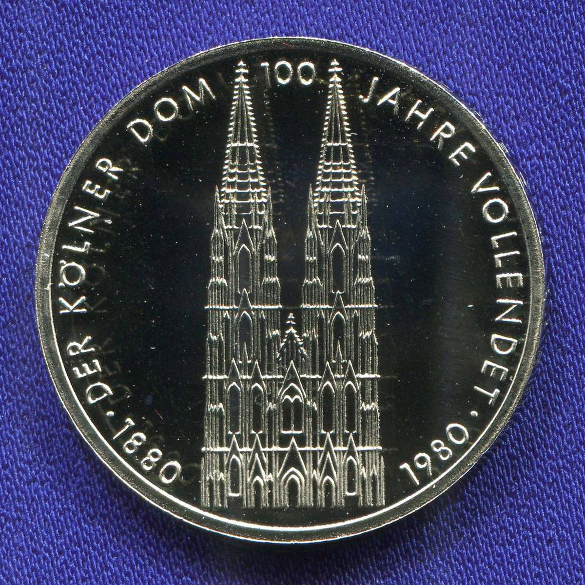 ФРГ 5 марок 1980 Proof 100 лет со дня окончания строительства Кёльнского собора  - 39638
