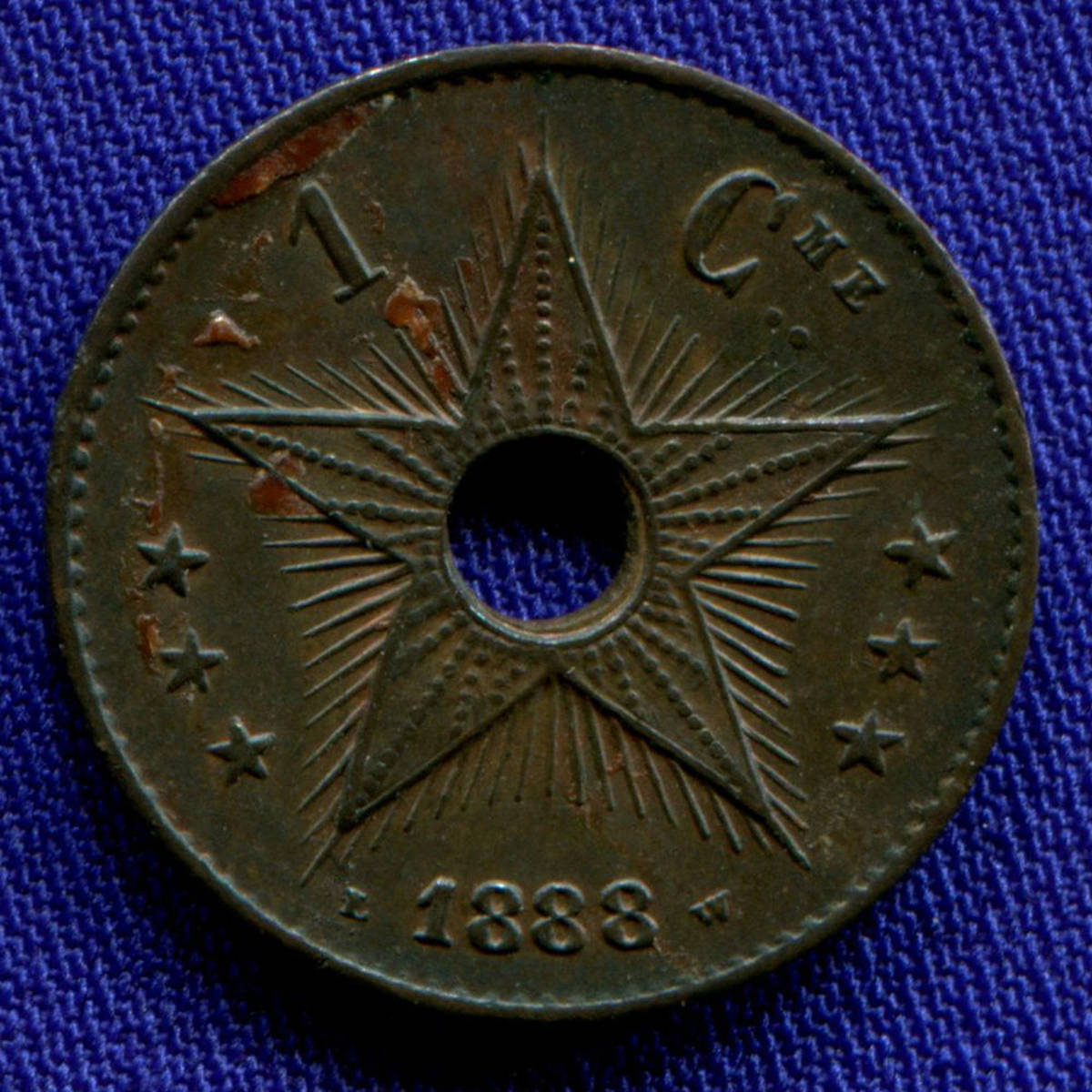 Бельгийское Конго 1 сантим 1888 aUNC 