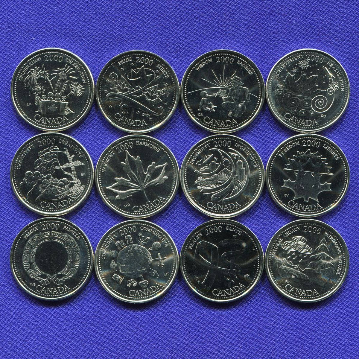 Канада Набор монет 25 центов 2000 г. "Миллениум" UNC   - 37100