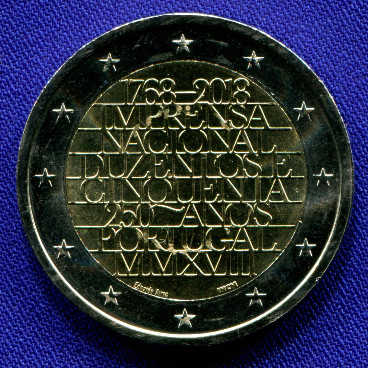 Португалия 2 евро 2018 UNC 250 лет монетному двору  - 21990