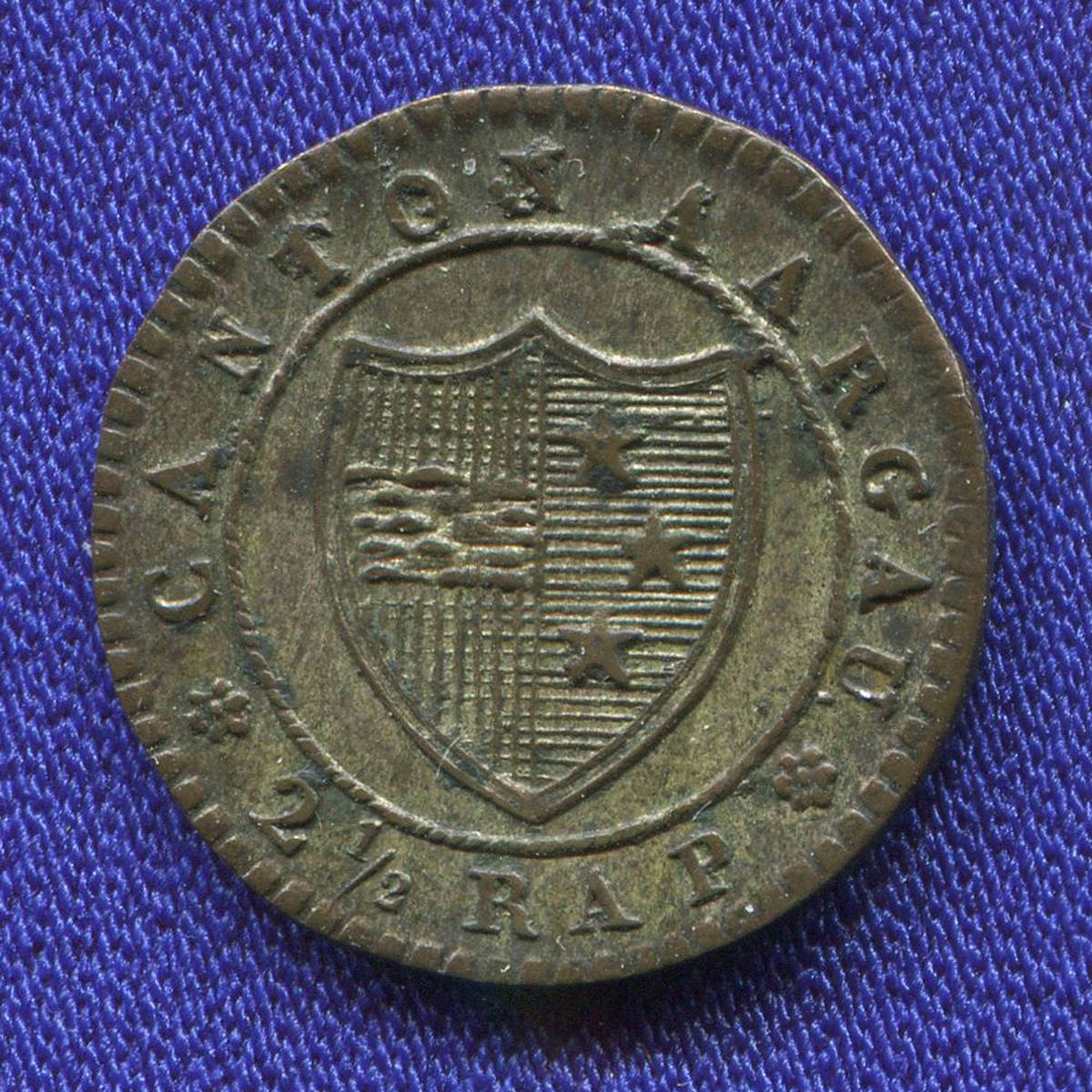 Швейцария/Арго 2 1/2 раппена 1831 aUNC  - 18821