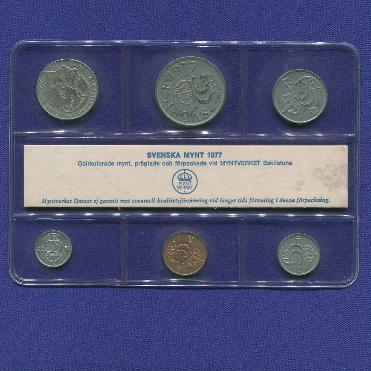 Швеция набор - 6 монет 1977 UNC