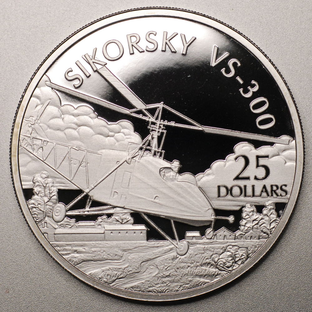 Соломоновы острова 25 долларов 2003 Proof Самолёты - Sikorsky VS-300  - 40611