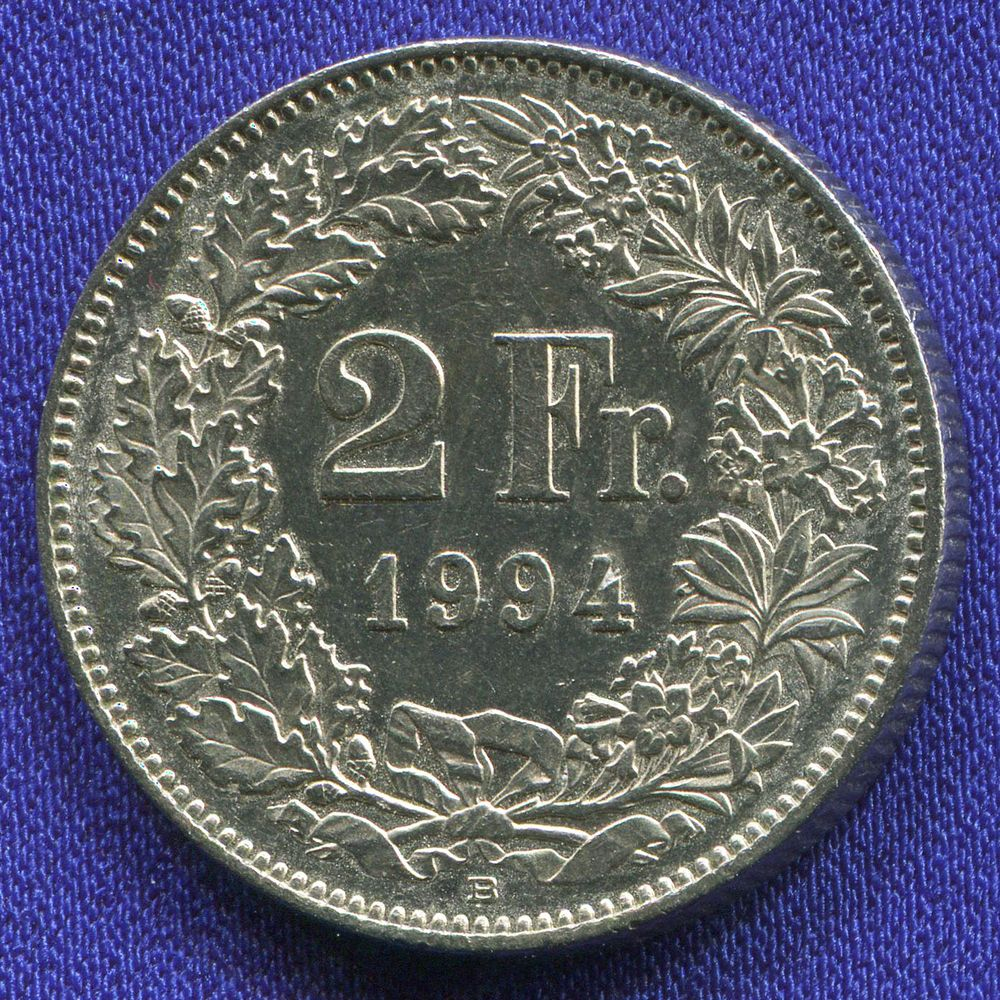 Швейцария 2 франка 1994 XF- 