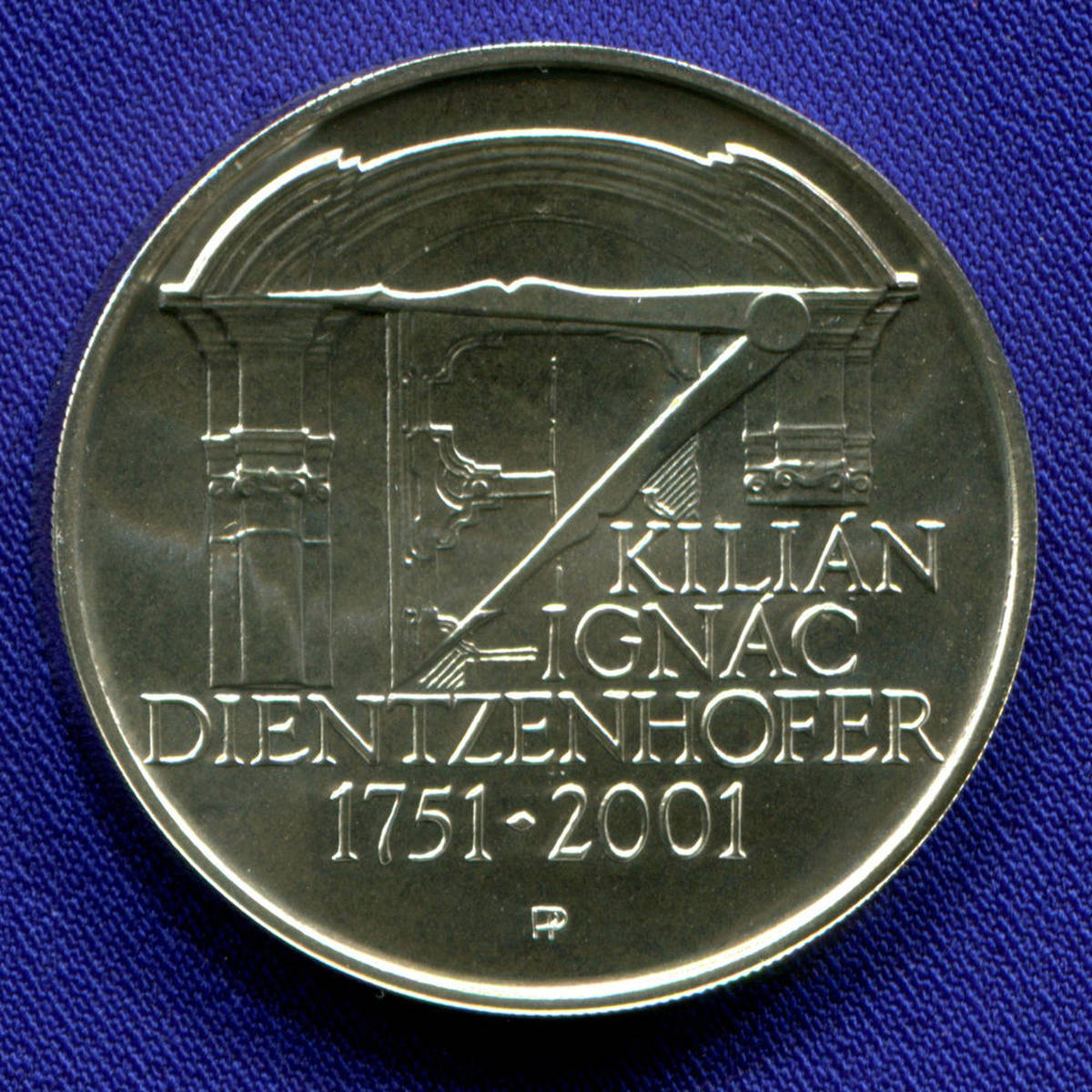 Чехия 200 крон 2001 UNC 250 лет со дня смерти Килиана Игнаца Динценхофера  - 21287
